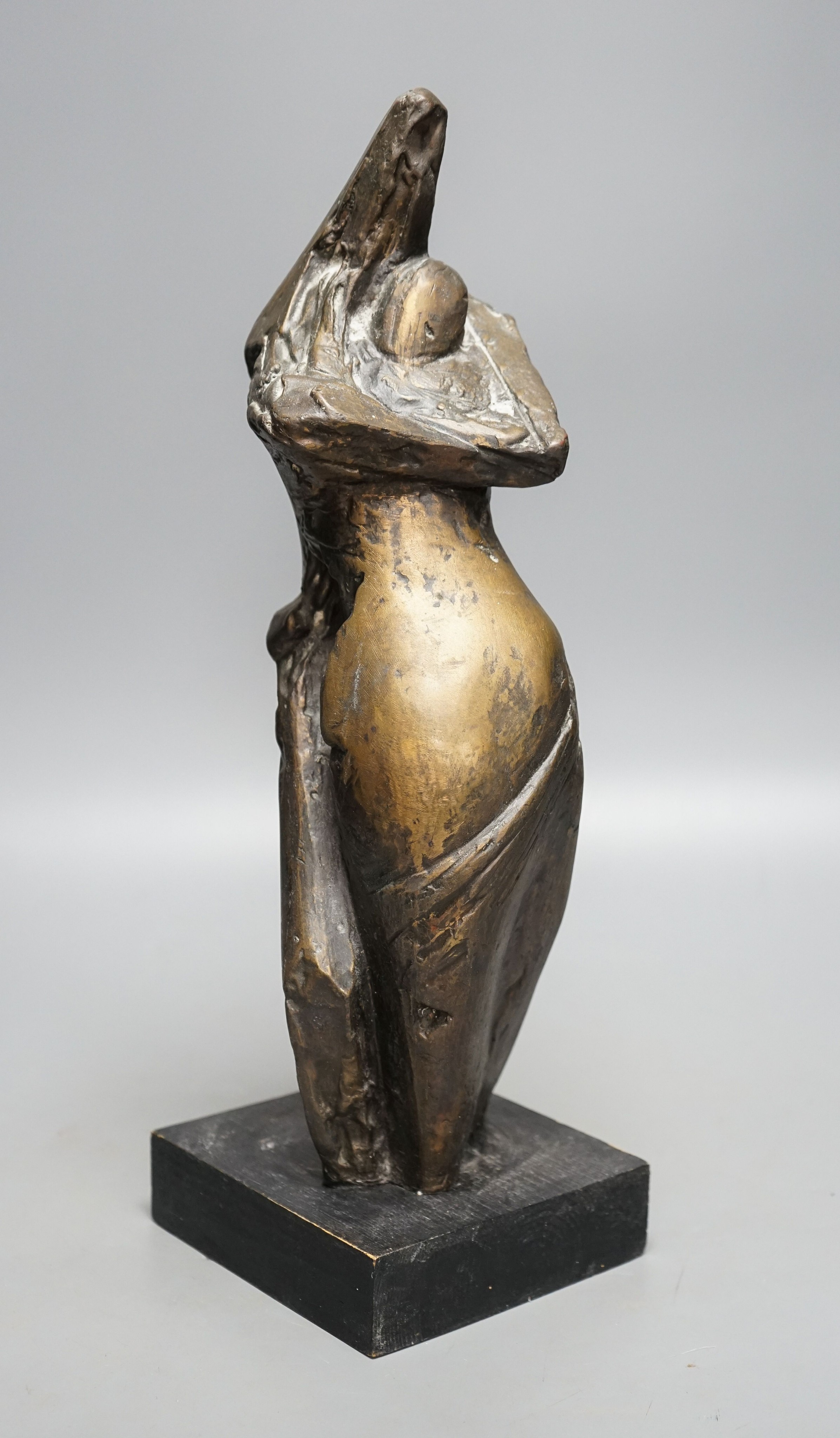 Tissa?, an abstract bronze figure 40cm